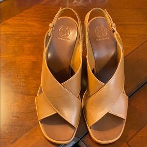 Tory Burch Leather Wedges